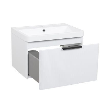 Mobilier de baie pe pardosea Frost, Alb