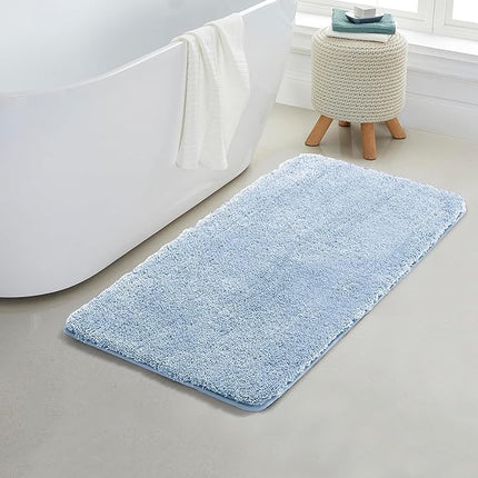 Covoraș baie din microfibră supersoft, antiderapant TRP, 45×75 cm, Albastru deschis