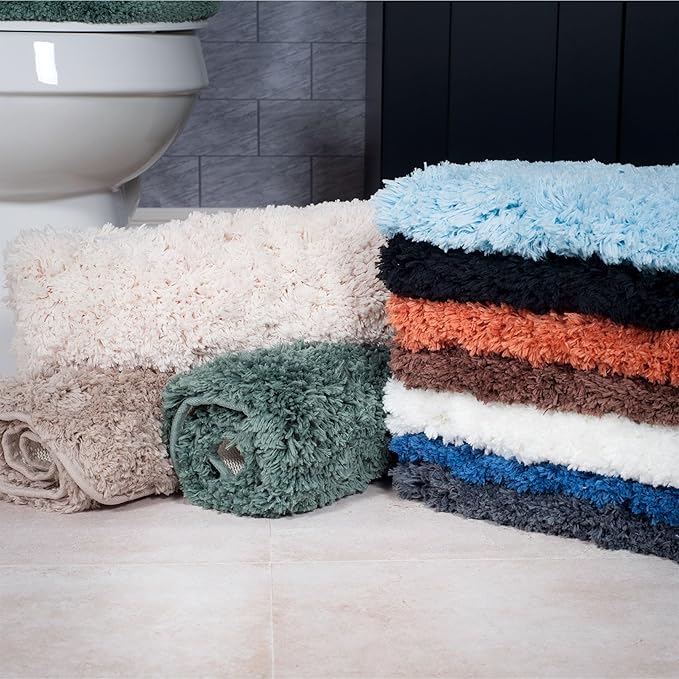 Covoraș baie din microfibră supersoft, antiderapant TRP, 45×75 cm, Bej