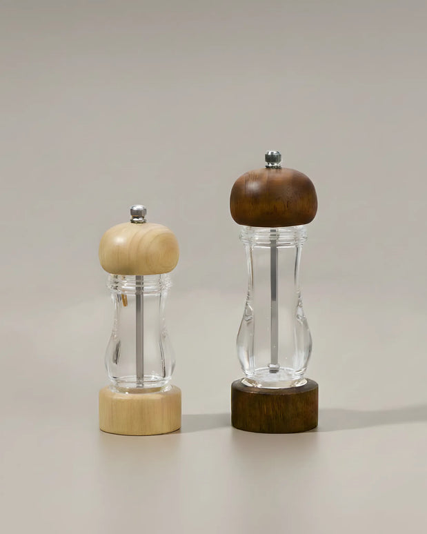 Râșniță sare din lemn și acril, mecanism reglabil, 16.5×6 cm