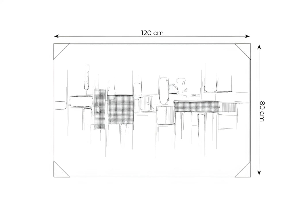 Tablou abstract albastru cu accente aurii – 80×120 cm | Olivy