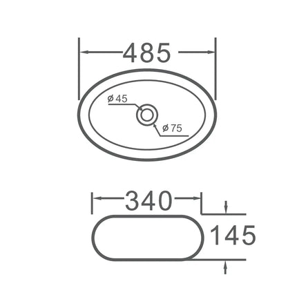 Lavoar ceramic oval A252BT – alb lucios, exterior reliefat