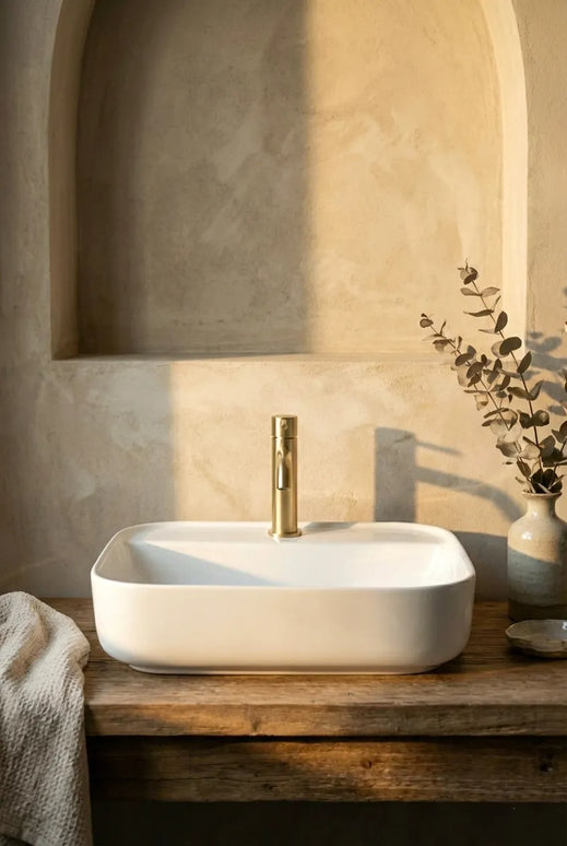 Lavoar ceramic dreptunghiular A422B – alb lucios