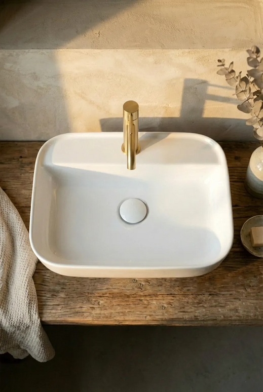 Lavoar ceramic dreptunghiular A422B – alb lucios