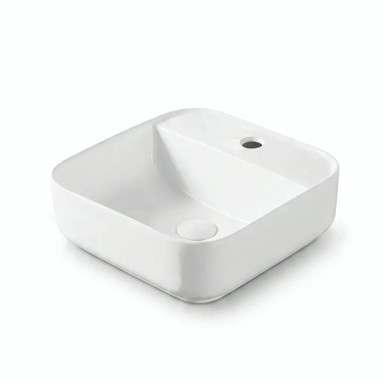 Lavoar ceramic pătrat A423B – alb lucios