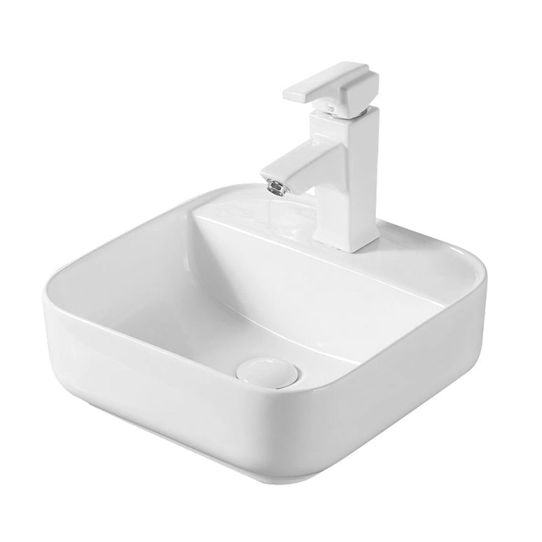 Lavoar ceramic pătrat A423B – alb lucios