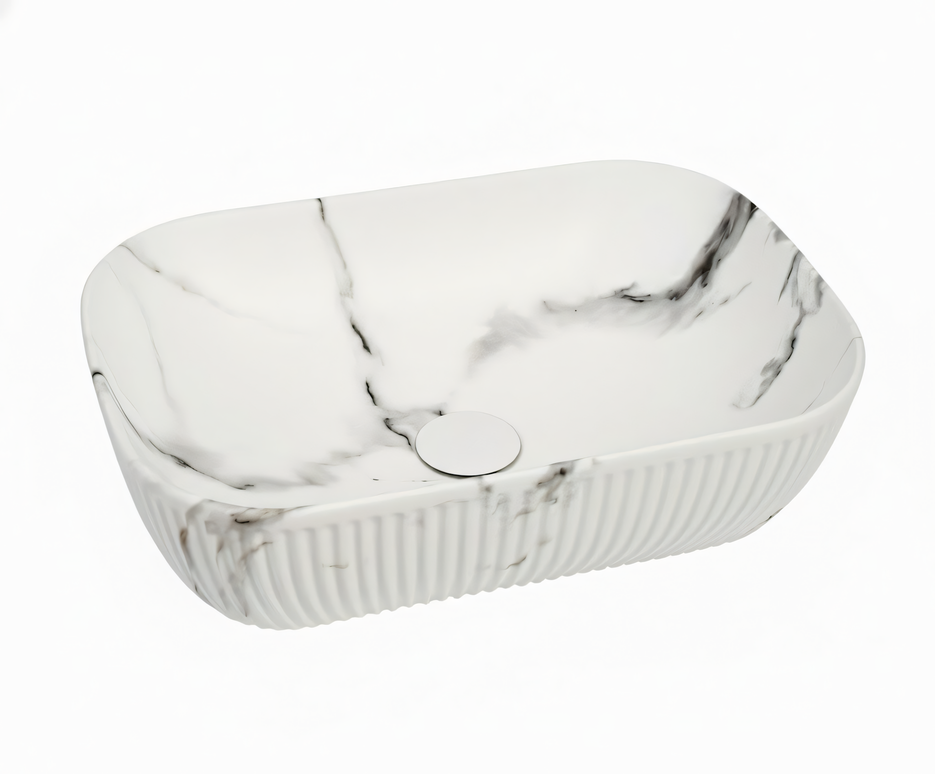 Lavoar  Zen - ceramic alb cu efect marmorat A426L