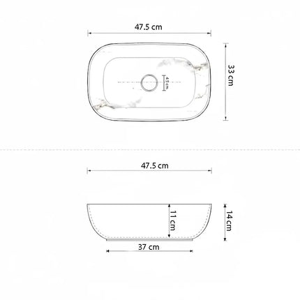 Lavoar  Zen - ceramic alb cu efect marmorat A426L