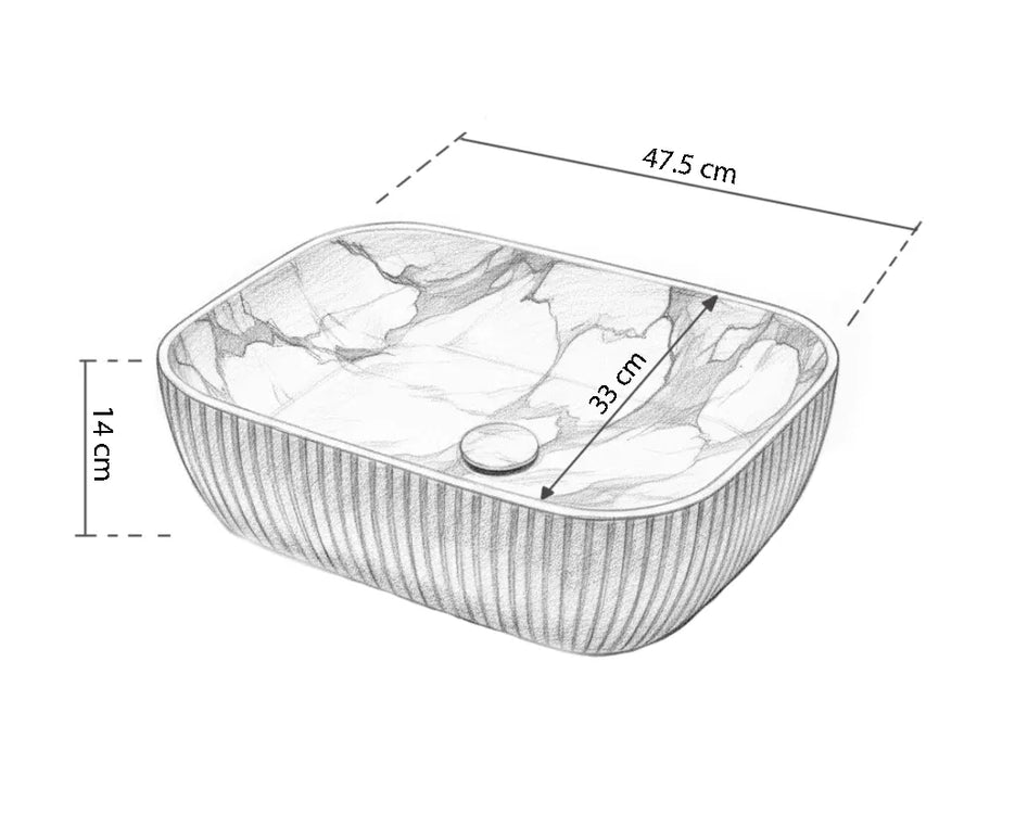 Lavoar  Zen - ceramic alb cu efect marmorat A426L