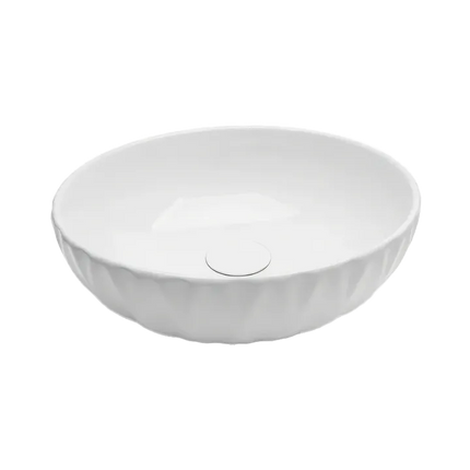 Lavoar pe blat rotund ceramic alb - A435H