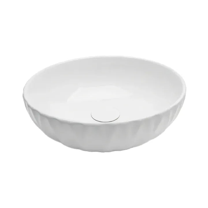 Lavoar pe blat rotund ceramic alb - A435H