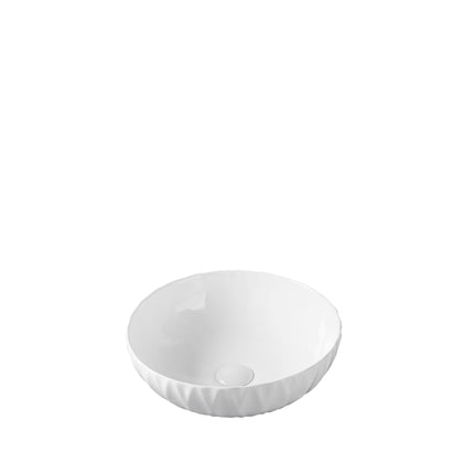 Lavoar pe blat rotund ceramic alb - A435H