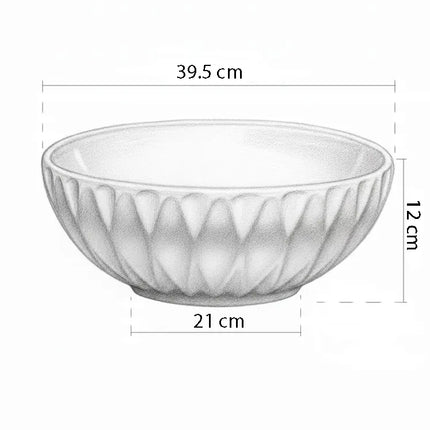 Lavoar pe blat rotund ceramic alb - A435H