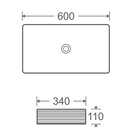 Lavoar ceramic dreptunghiular A442L-CA39M – design modern verde mat și alb mat