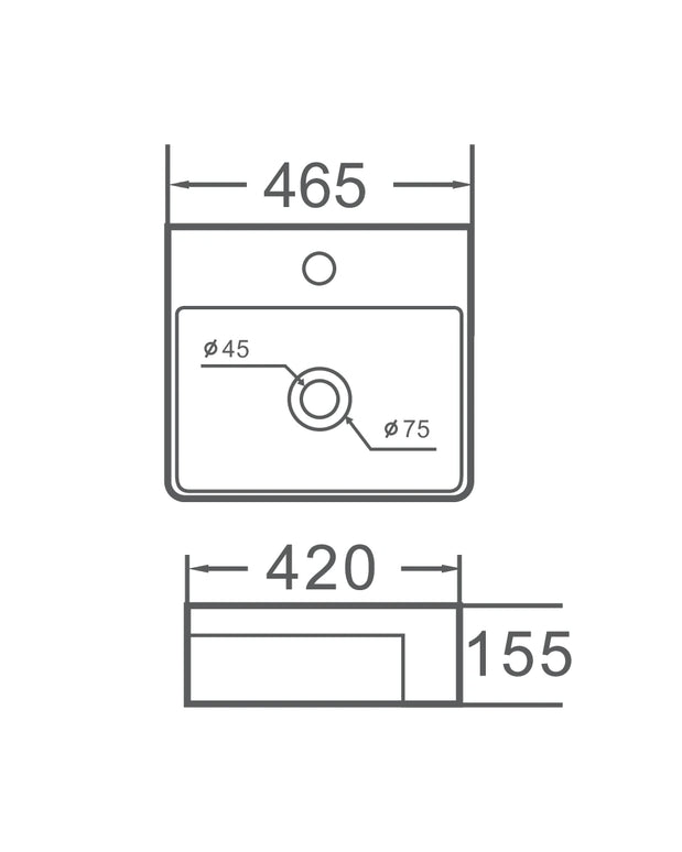 Lavoar ceramic dreptunghiular A449-KS264CBK – design modern alb și negru mat decorat