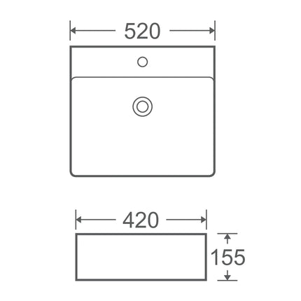 Lavoar ceramic dreptunghiular A450 –  alb lucios