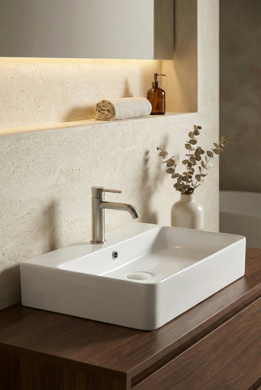 Lavoar ceramic dreptunghiular A451 – alb lucios