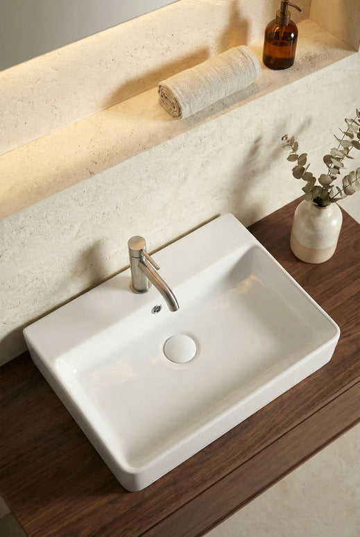 Lavoar ceramic dreptunghiular A451 – alb lucios