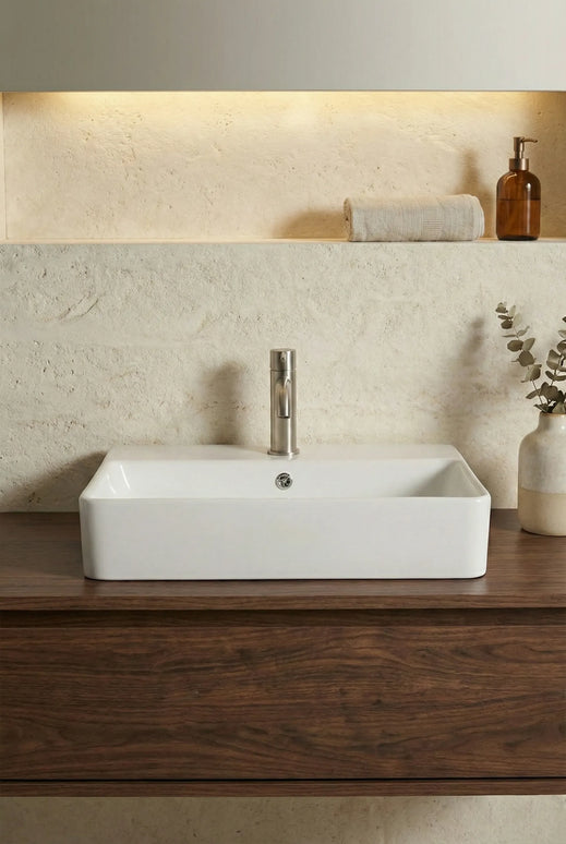 Lavoar ceramic dreptunghiular A451 – alb lucios