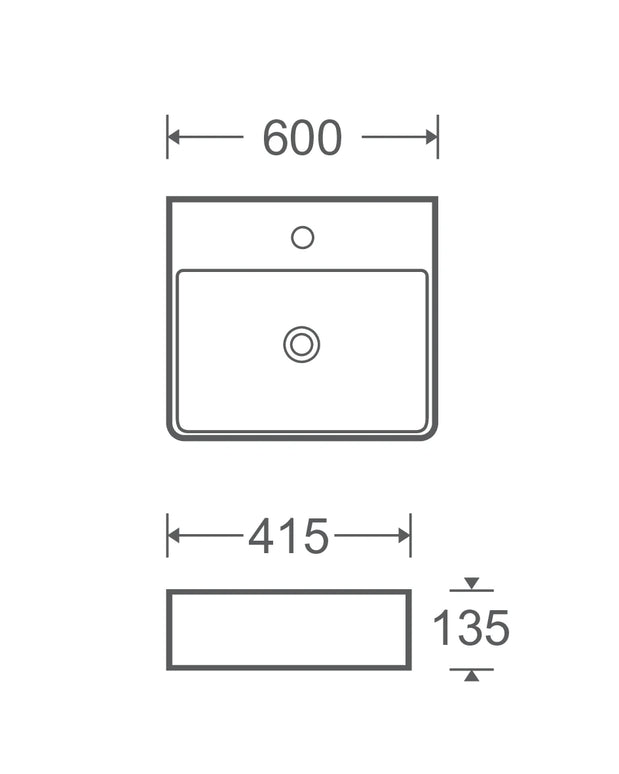 Lavoar ceramic dreptunghiular A451 – alb lucios