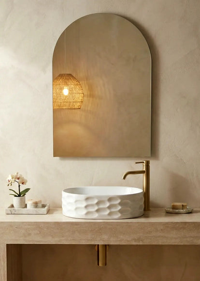 Lavoar ceramic oval A509T – alb lucios, exterior texturat