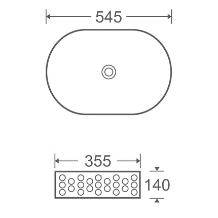 Lavoar ceramic oval A509T – alb lucios, exterior texturat