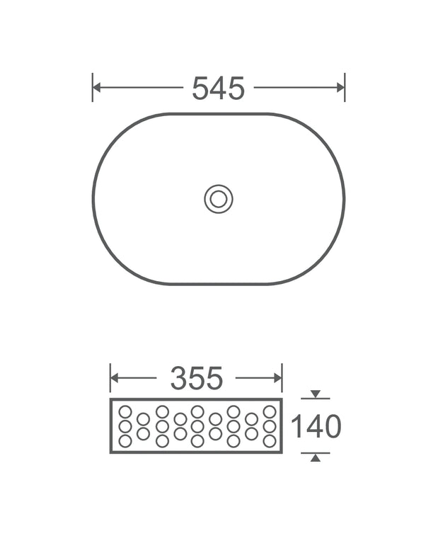 Lavoar ceramic oval A509T – alb lucios, exterior texturat