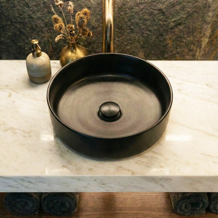 Lavoar ceramic rotund A524-CBK-M – design modern negru mat