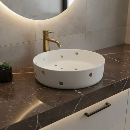 Lavoar Terrazzo  Alb pe blat  A524-DC01