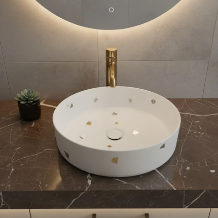 Lavoar Terrazzo  Alb pe blat  A524-DC01