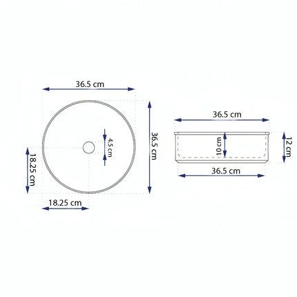 Lavoar rotund ceramic A524B-KG268 – alb marmorat cu accente aurii