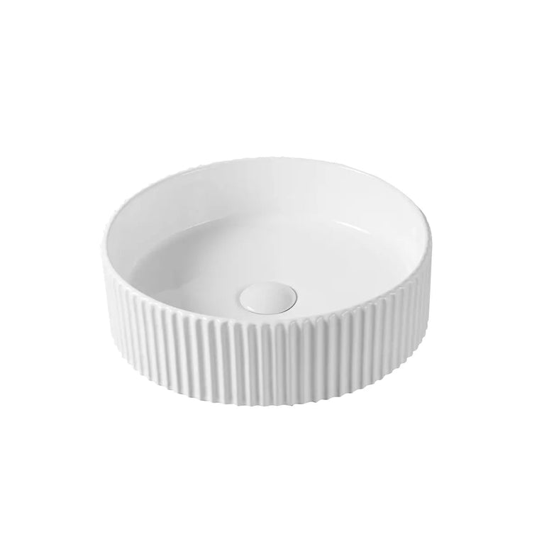 Lavoar rotund ceramic alb A545 – design texturat modern