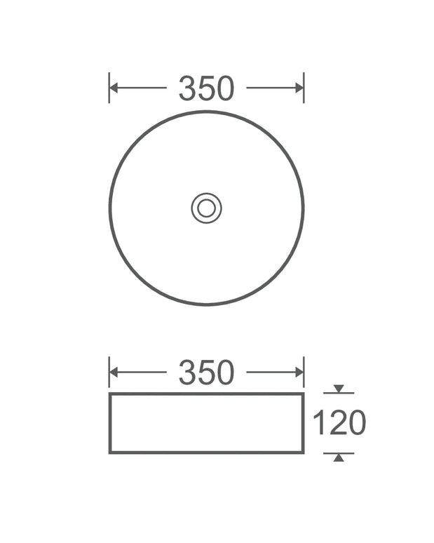 Lavoar ceramic rotund A524B-CBKLG-M – design elegant negru mat cu linie aurie