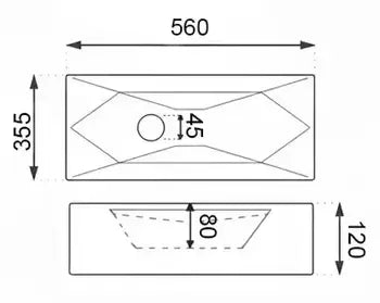 Lavoar Ceramic Modern Rectangular A526