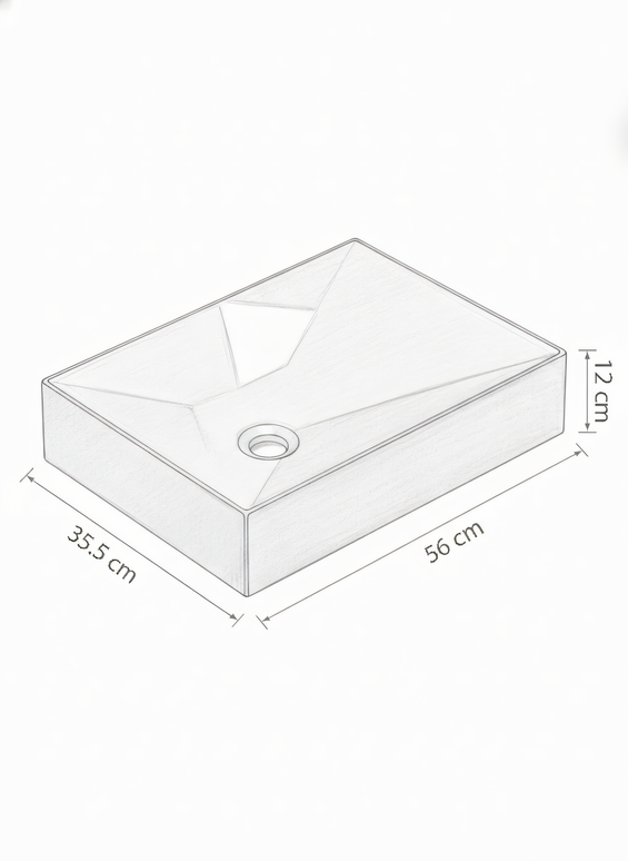 Lavoar Ceramic Modern Rectangular A526