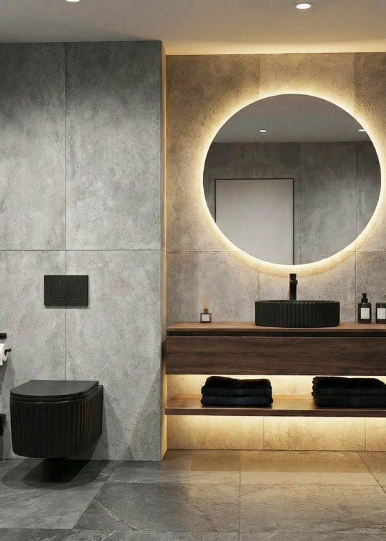 Lavoar ceramic rotund A545-CBK-M – design modern negru mat