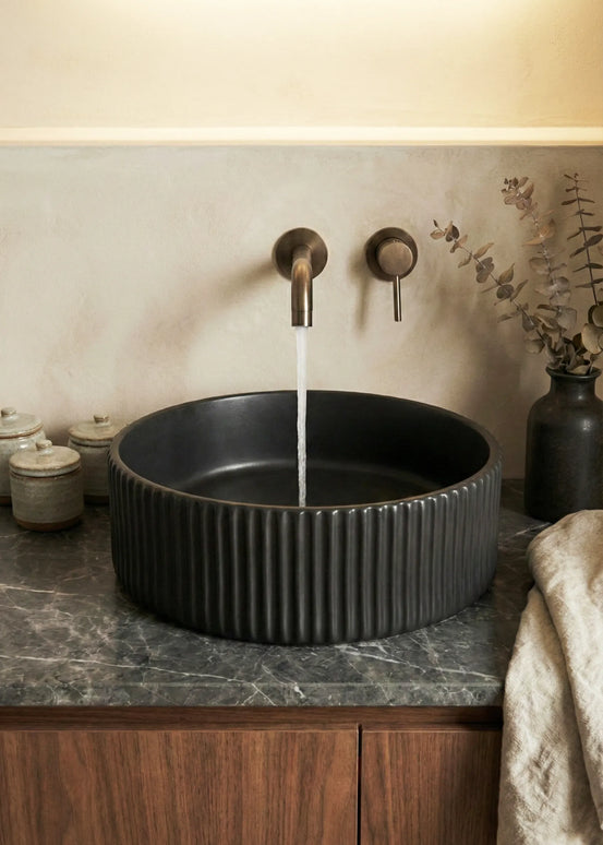 Lavoar ceramic rotund A545-CBK-M – design modern negru mat