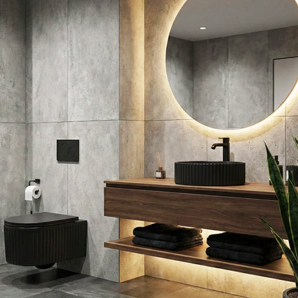 Lavoar ceramic rotund A545-CBK-M – design modern negru mat