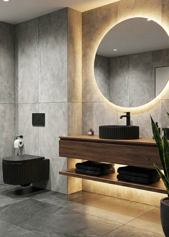 Lavoar ceramic rotund A545-CBK-M – design modern negru mat