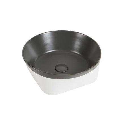 Lavoar ceramic rotund A692-CA19M – design modern gri închis mat și alb mat