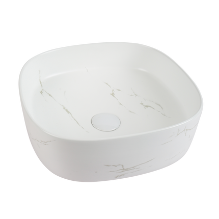 Lavoar ceramic pe blat alb cu finisaj marmorat – A707-CUGO7-M