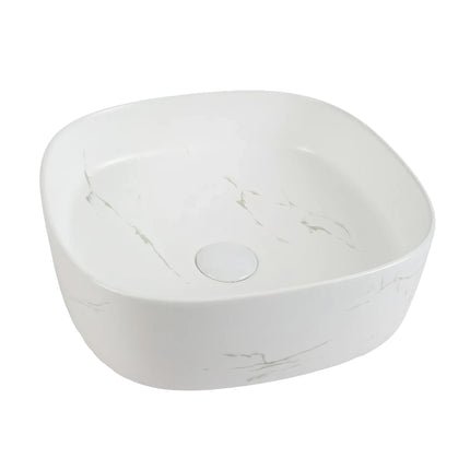 Lavoar ceramic pe blat alb cu finisaj marmorat – A707-CUGO7-M