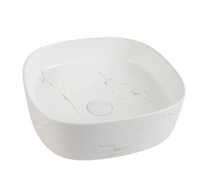 Lavoar ceramic pe blat alb cu finisaj marmorat – A707-CUGO7-M