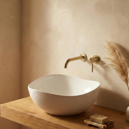 Lavoar ceramic A708 – alb lucios, formă atipică cu linii fluide