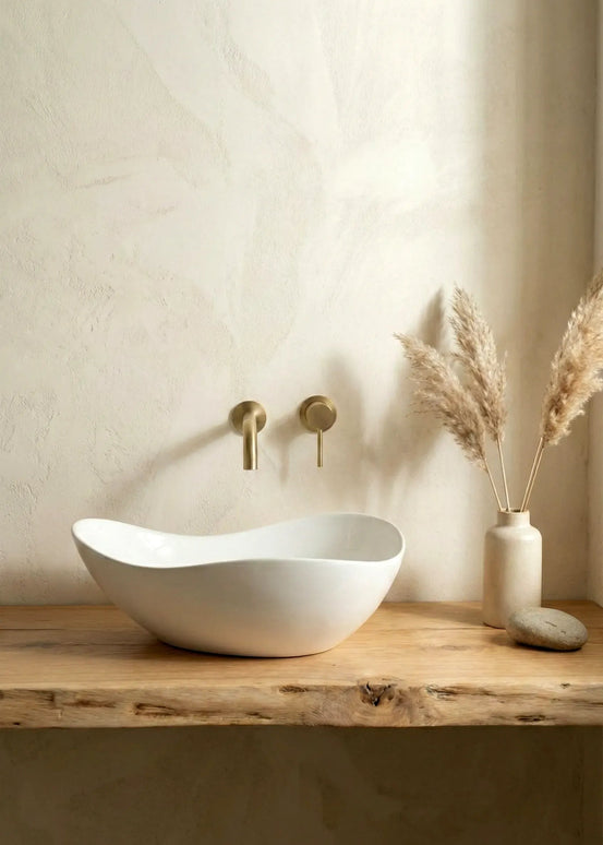 Lavoar ceramic A710 – alb lucios, formă atipică cu linii fluide