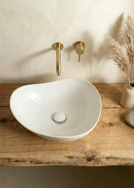 Lavoar ceramic A710 – alb lucios, formă atipică cu linii fluide