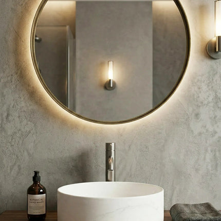 Lavoar Rotund Alb  din Ceramică cu Finisaj Marble Subtil - a712-cugo04-m