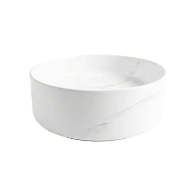 Lavoar Rotund Alb  din Ceramică cu Finisaj Marble Subtil - a712-cugo04-m