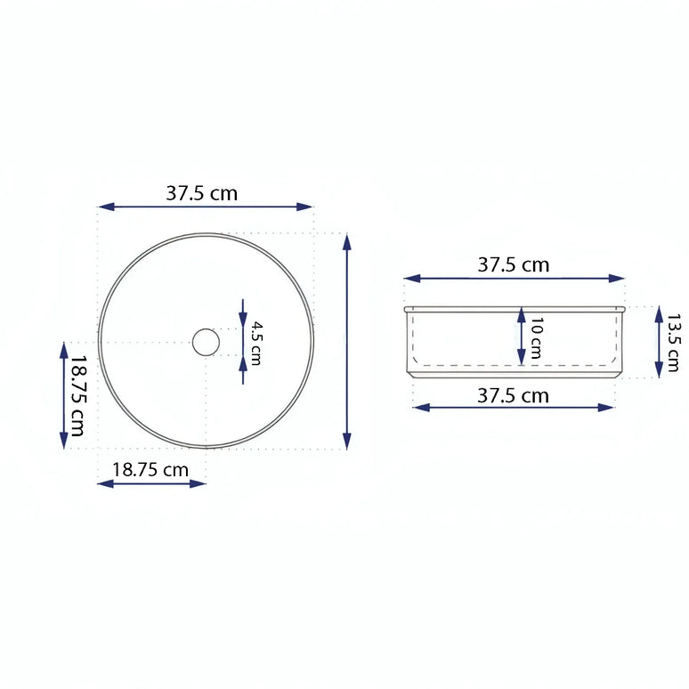 Lavoar Rotund Alb  din Ceramică cu Finisaj Marble Subtil - a712-cugo04-m