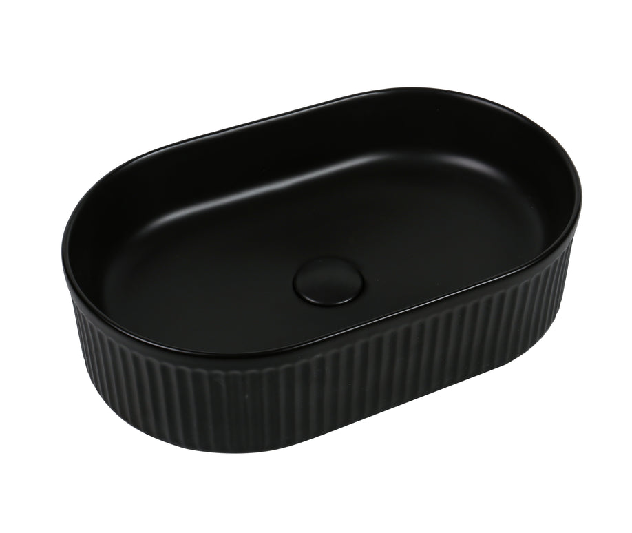 Lavoar ceramic oval A721-CBK-M – negru mat cu textură striată